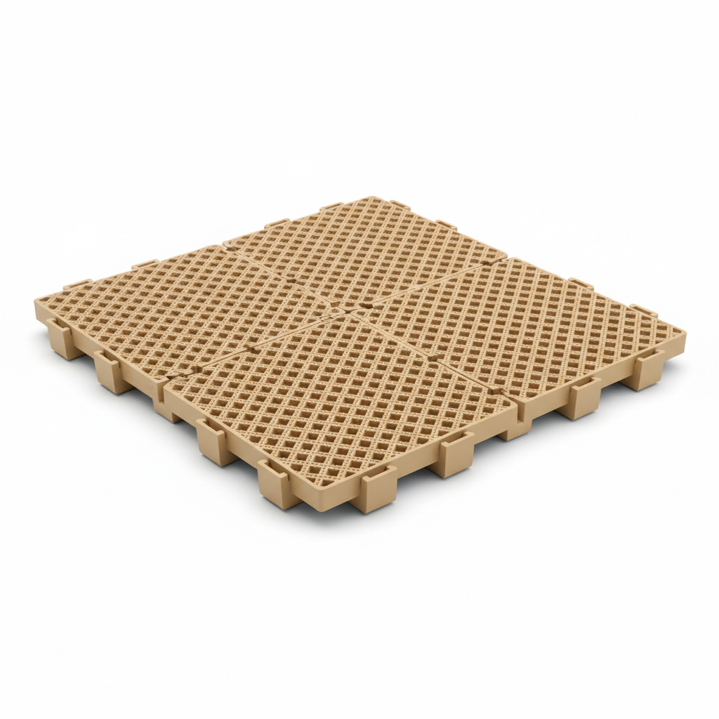 Premium PVC Anti-Slip Matting Tile - Beige - Professional Studio Photo