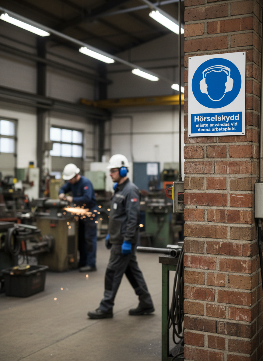 Premium Safety Sign: Hearing Protection Required in Multiple Materials and Sizes for Clear Workplace Safety