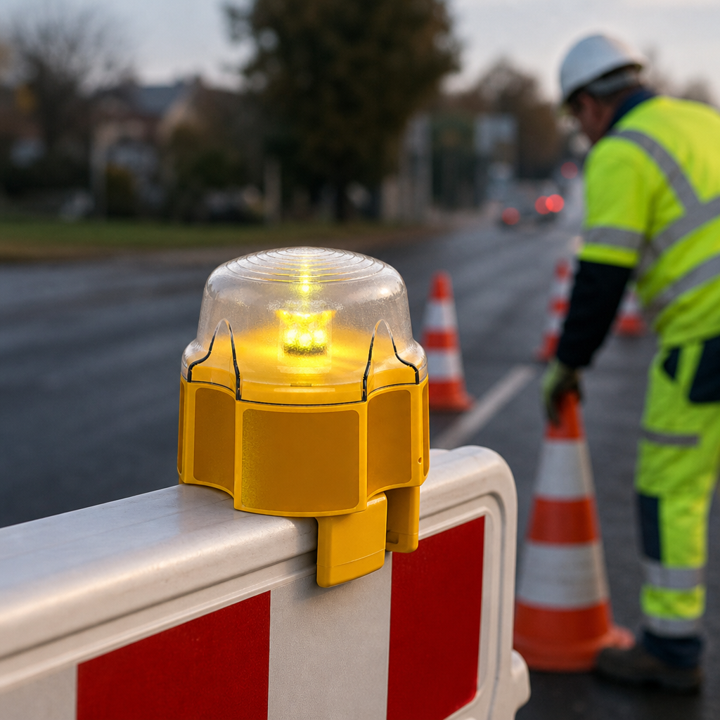 Amber LED Rechargeable Warning Light for Traffic Management