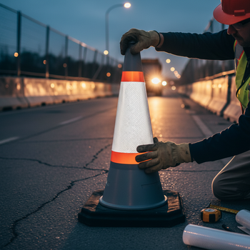 Professional Reflective Traffic Cone Sleeves Replacement - Durable 500mm, 750mm, and 1m Sizes for Enhanced Visibility and Compliance