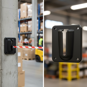 Premium Receiver Clip for Direct Wall Attachment of Retractable Barrier Units - High Impact Polypropylene Construction