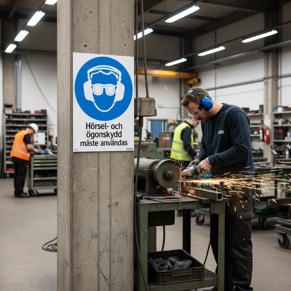 Premium Safety Sign for Hearing and Eye Protection - Durable Materials and Multiple Sizes for Professional Use
