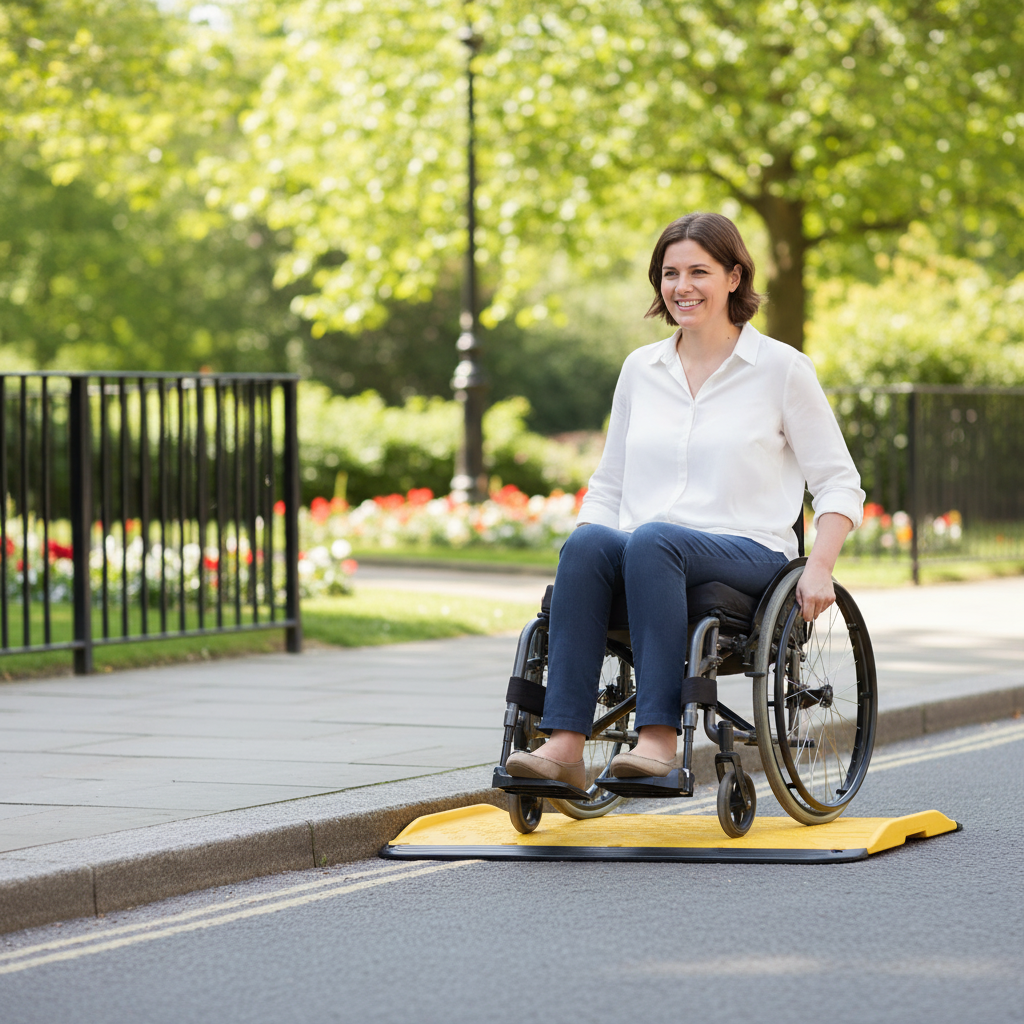 Premium Heavy Duty Wheelchair Kerb Ramp with Non-Slip Design and 350kg Load Capacity - Ideal for Safe Access