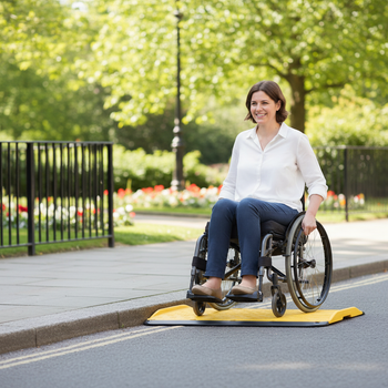 Premium Heavy Duty Wheelchair Kerb Ramp with Non-Slip Design and 350kg Load Capacity - Ideal for Safe Access
