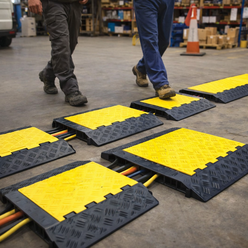 Heavy Duty Cable Protectors – Black & Yellow – 1, 2, 3 & 5 Channel – Commercial Use