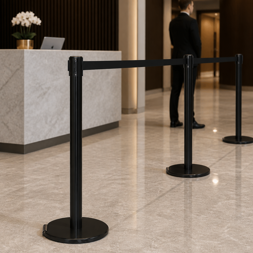 Belt Barrier System with Cast Iron Base 3.4m x 50mm for Event Management