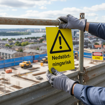 Premium Warning Sign for Risk of Falling Objects - Self-Adhesive, Plastic, Magnetic, and Aluminum Options Available