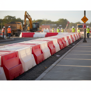 Heavy Duty Water Filled Barrier 2m Tall with Interlocking Design and High Wind Resistance for Site Security