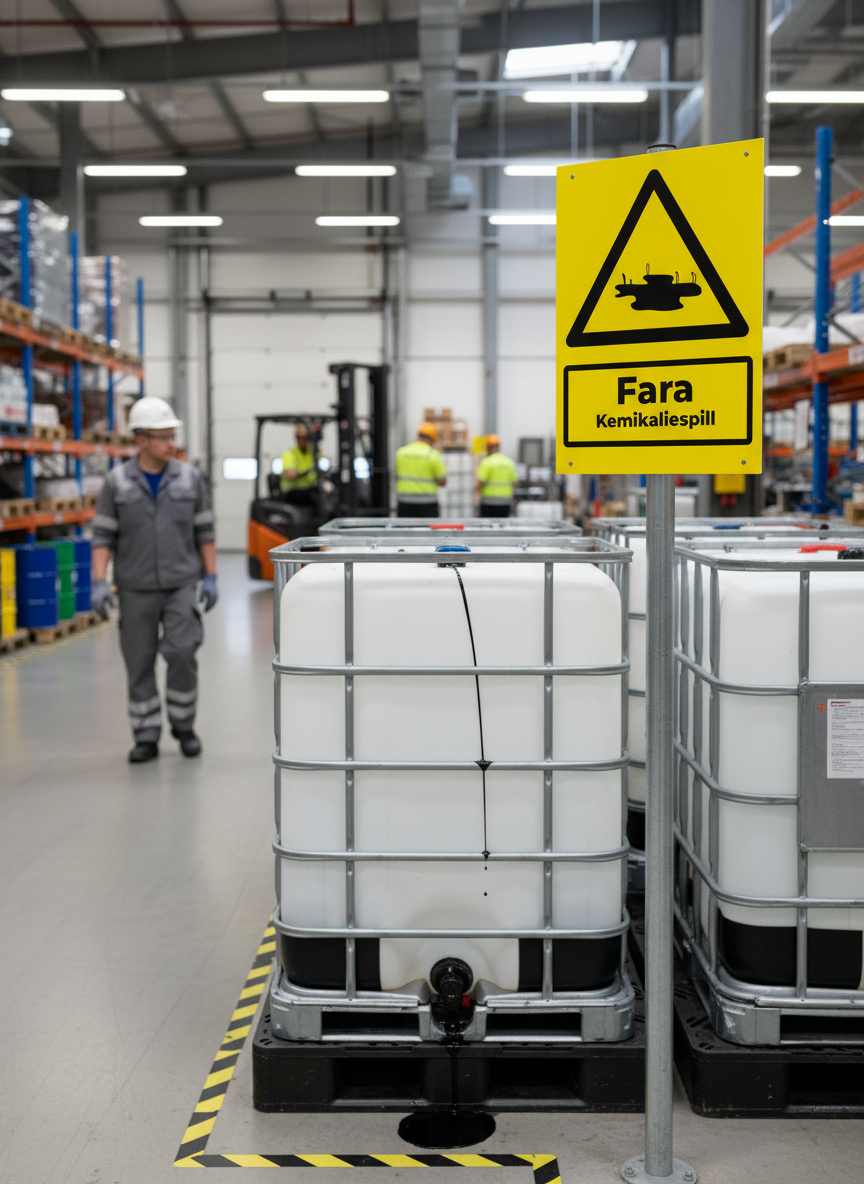 Premium Warning Sign for Chemical Spills - Durable Materials, Multiple Mounting Options, and Clear Safety Messaging