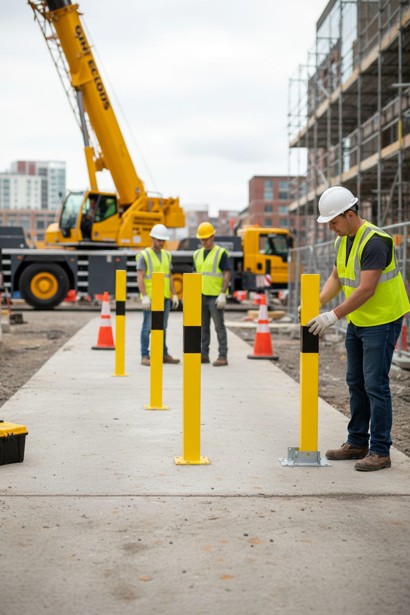Professional Protective Railing Posts - Removable for Temporary Access Routes with Durable Construction