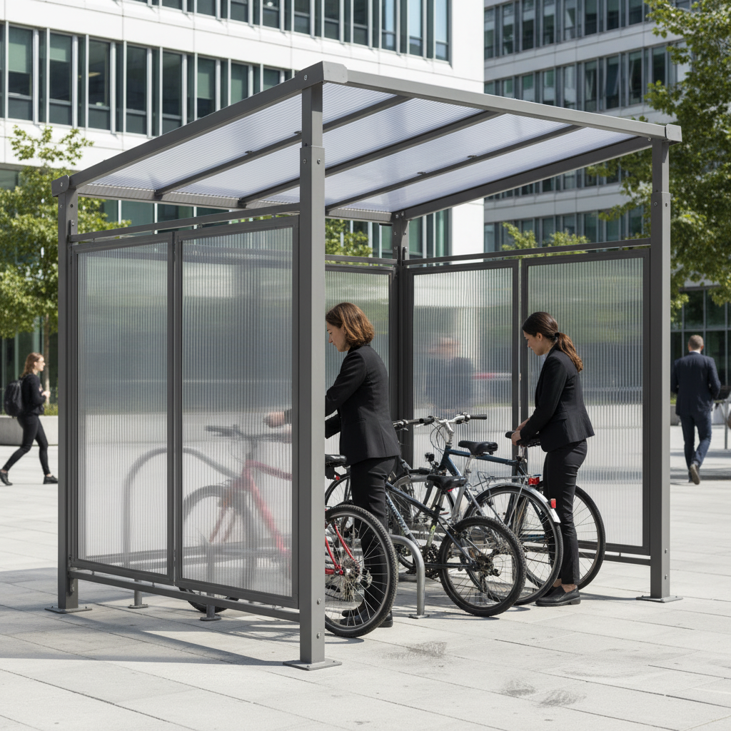 Premium Side Cladding Panels for Milan Bike Shelter - Weather Protection and Custom Color Options - side view | Barriers Co