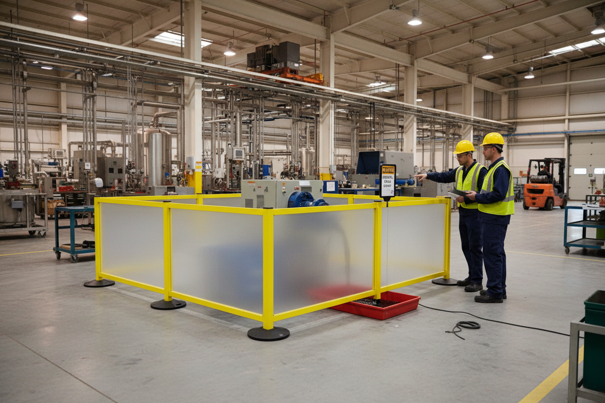 Premium Versatile Dividing System with Flexible Opening on Wheels for Enhanced Safety in Industrial Environments