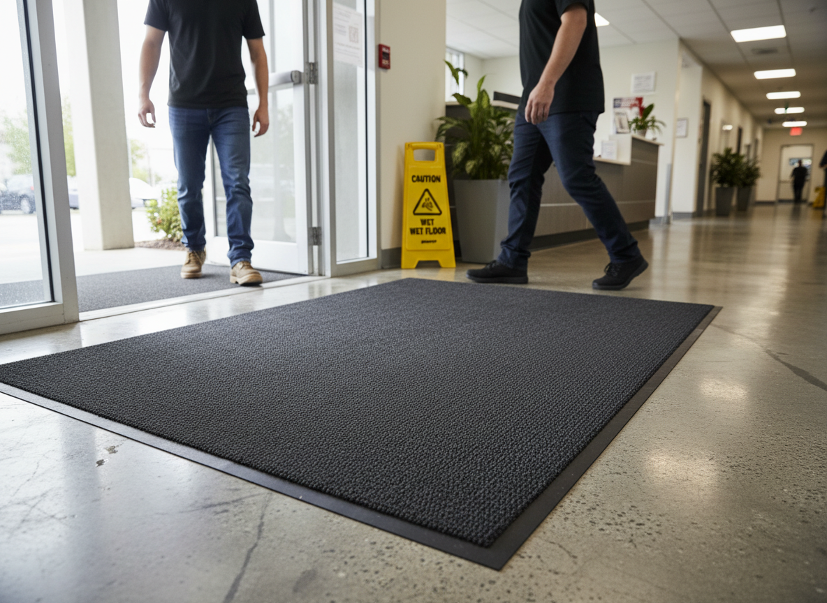 Premium High-Absorbency Entrance Mat with Olefin Fibres and Non-Slip Vinyl Backing for Moisture and Dirt Protection