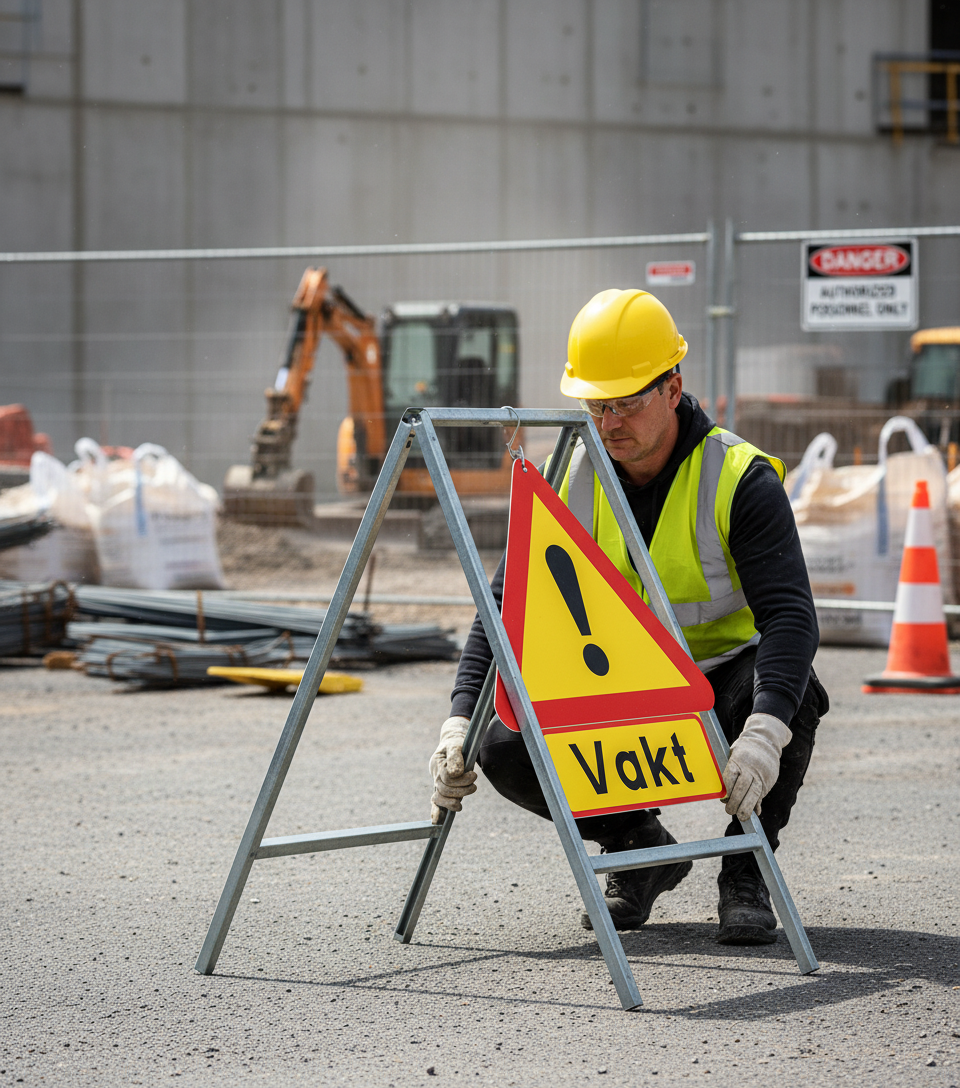 Premium Portable Sign with Fluorescent Material and Additional Guard Plate for Enhanced Visibility