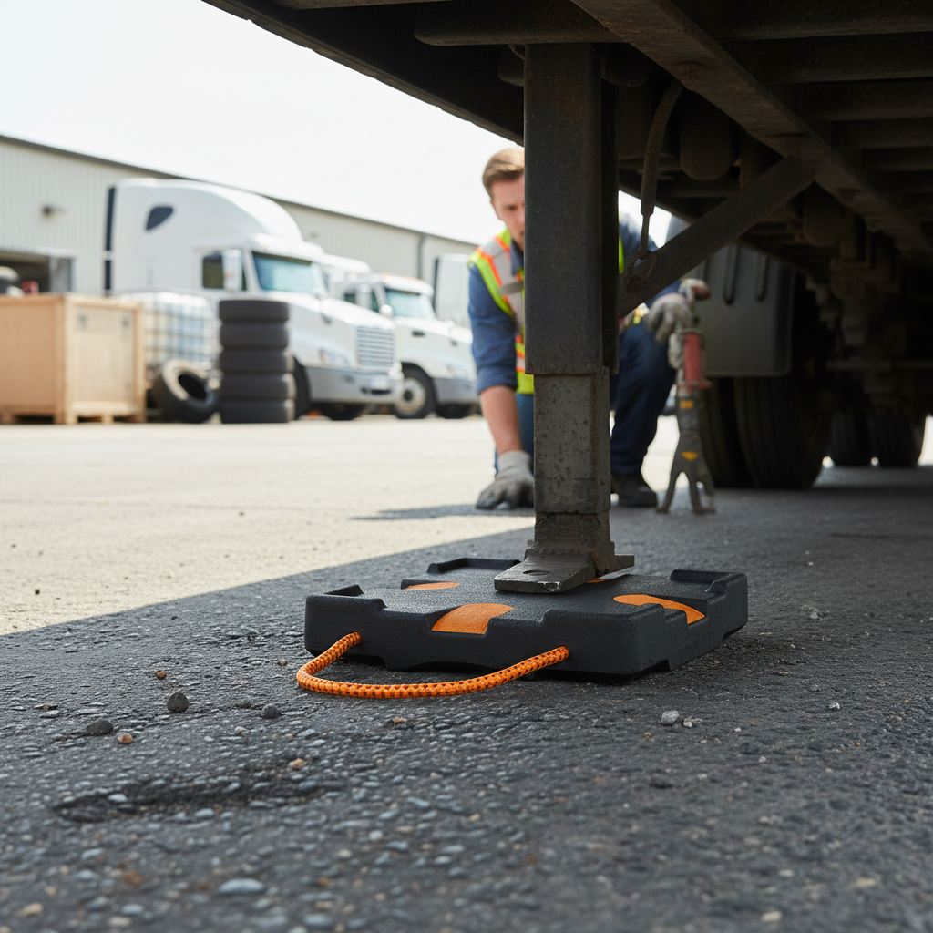 Premium Heavy Duty HGV Trailer Landing Pads with High Visibility Rope and Interlocking Design for Concrete... | Barriers Co