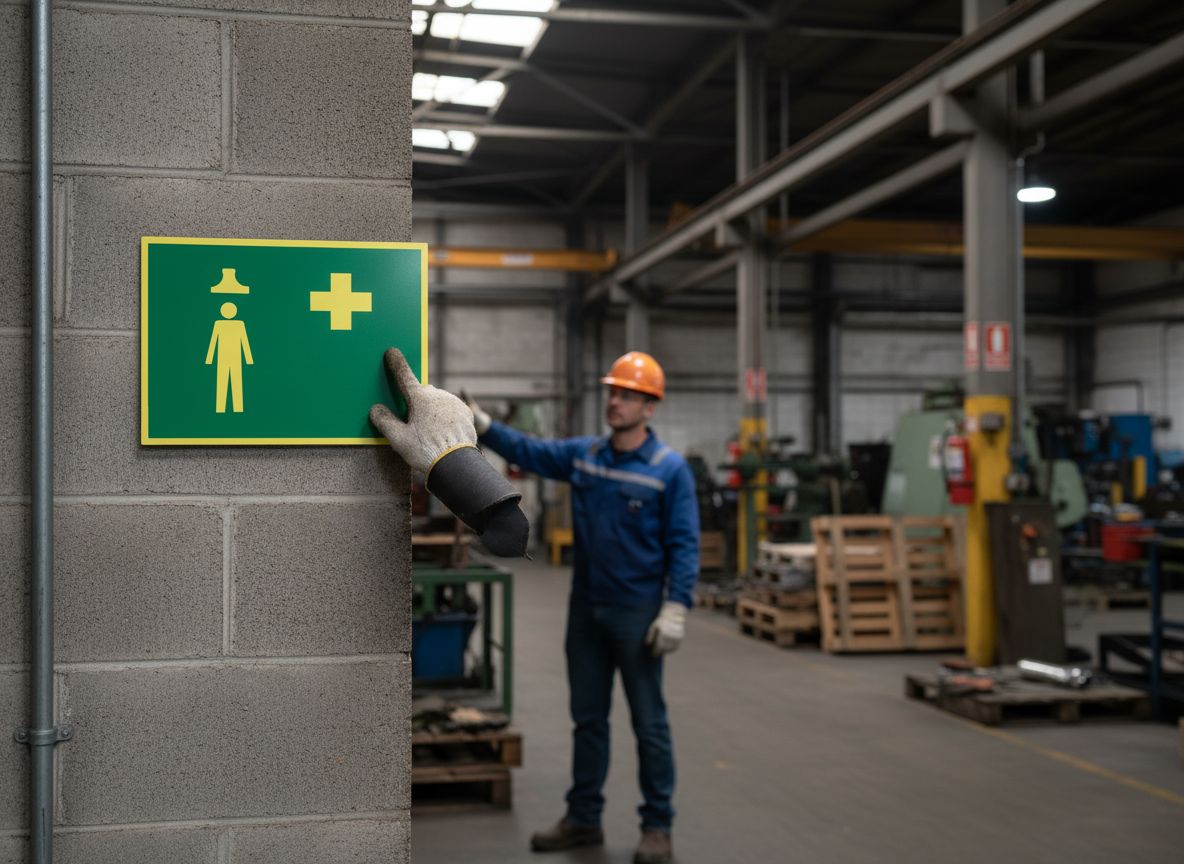 Premium Emergency Shower and First Aid Sign in A4 and A5 Sizes - Self-Adhesive or Rigid Plastic Options