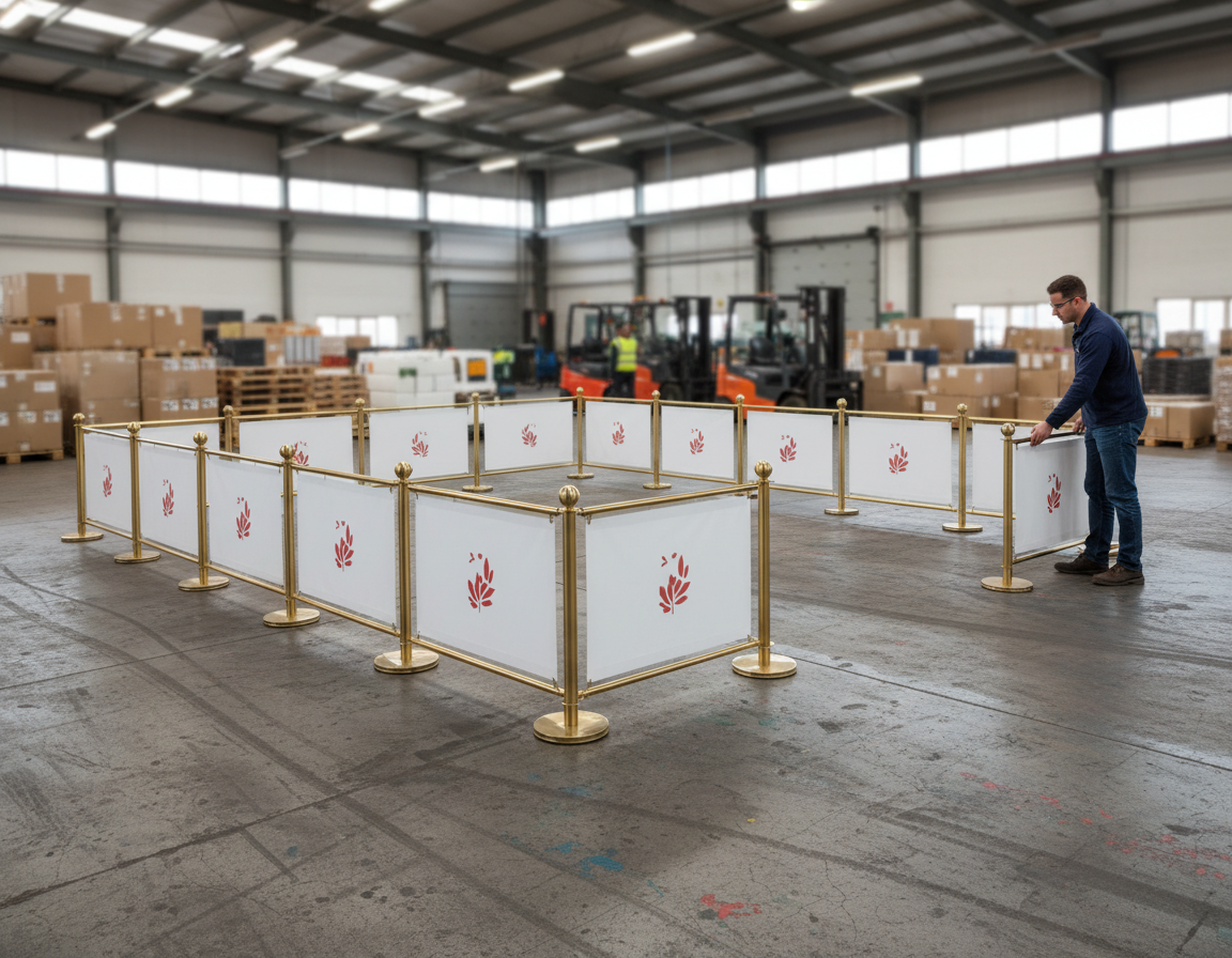 Premium 24-Meter Café Barrier Package with Custom Printed Banners and Weighted Posts for Outdoor Seating Areas