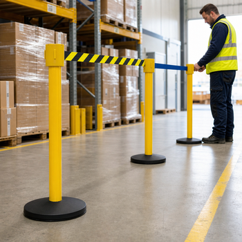 Aluminium Belt Barrier System 10.6m for Warehouses