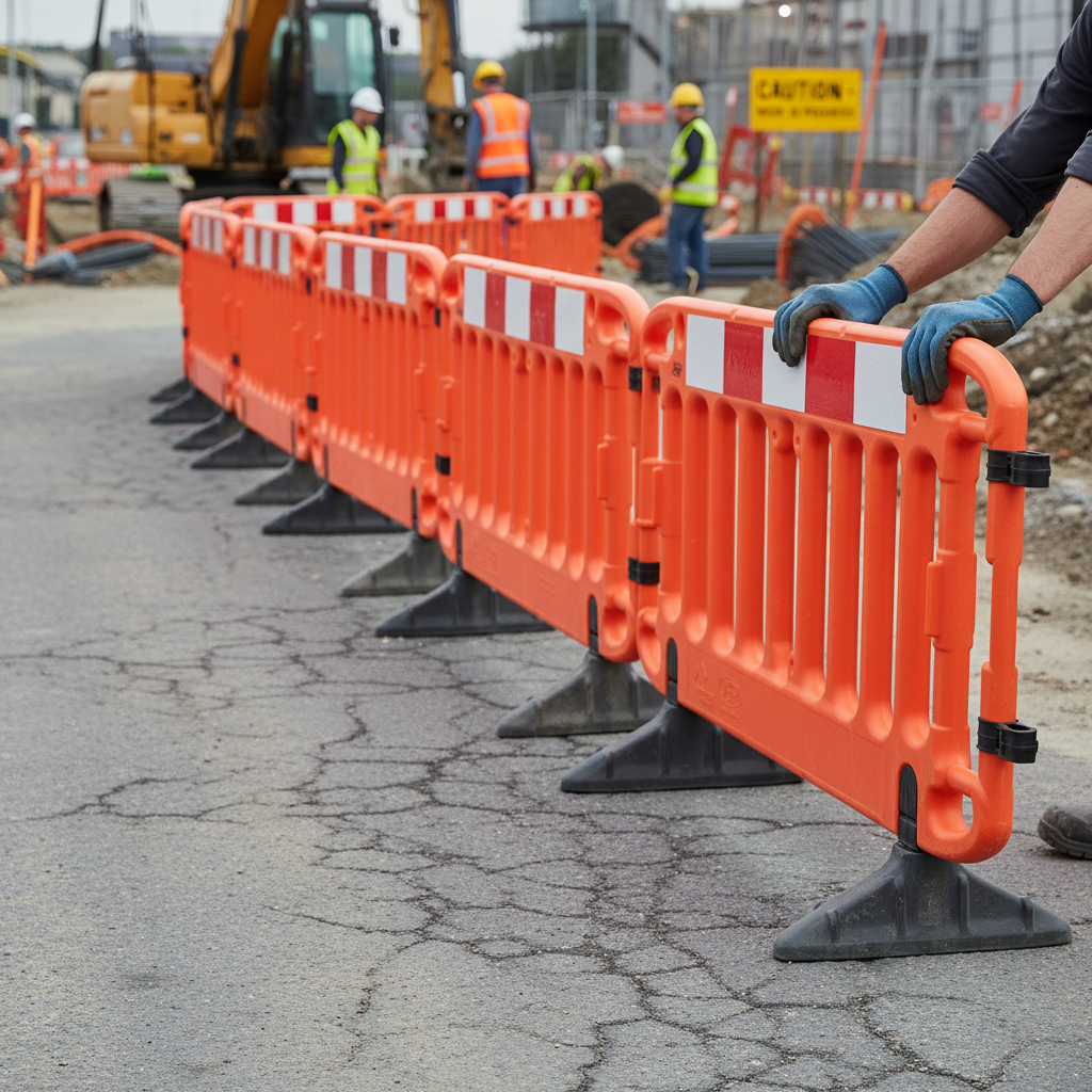Premium Pedestrian Barrier with Low Profile Design and Reflective Strip for Optimal Visibility and... | Barriers Co