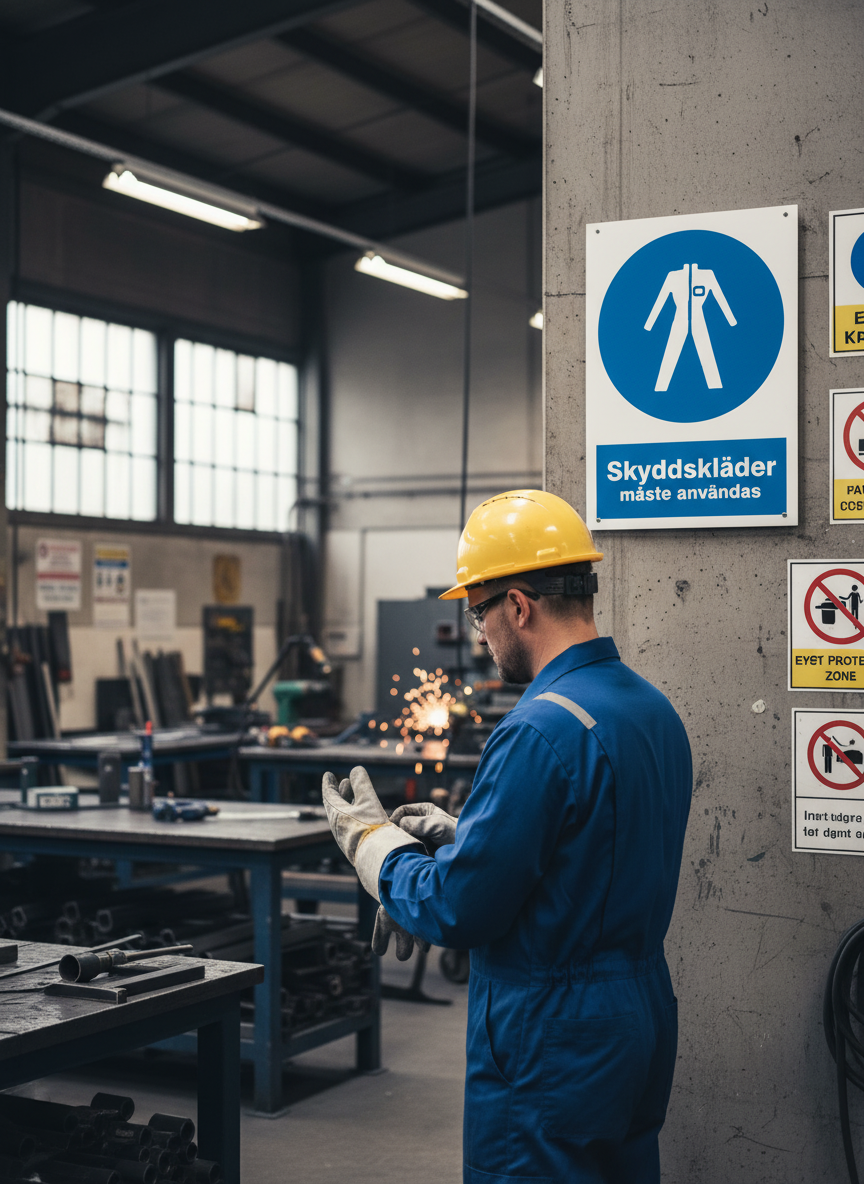 Professional Safety Sign for Protective Clothing Requirement - Multiple Materials and Sizes Available for Workplace Safety