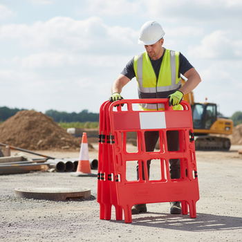 Premium Folding Manhole Barrier - Heavy Duty UV Stabilised HDPE for Utility Works