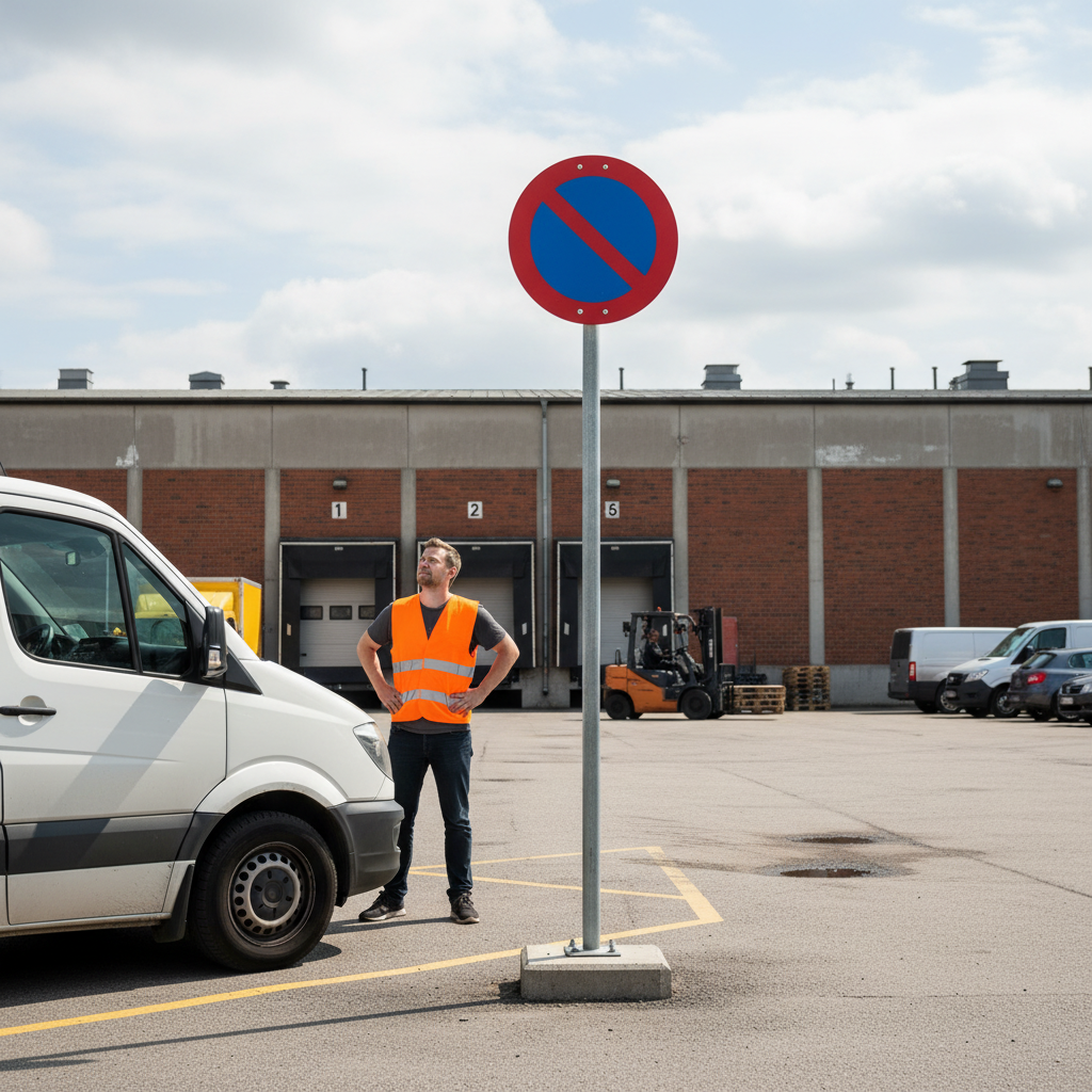 Premium Prohibition Sign for Parking - Ø 600 mm, Durable and High-Visibility Design