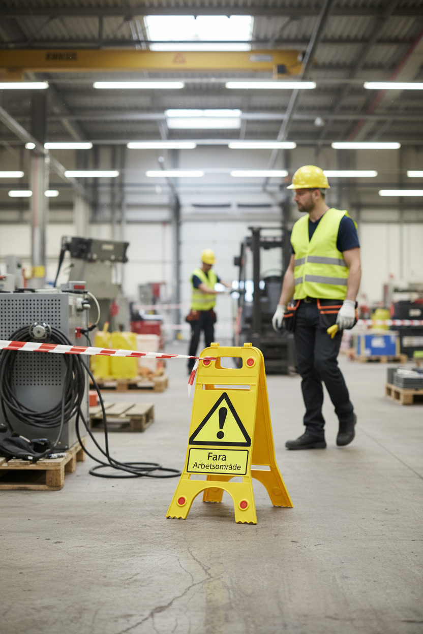 Premium Floor Standing Sign with Clear Warning Message for Work Areas - Durable and Lightweight Safety Solution