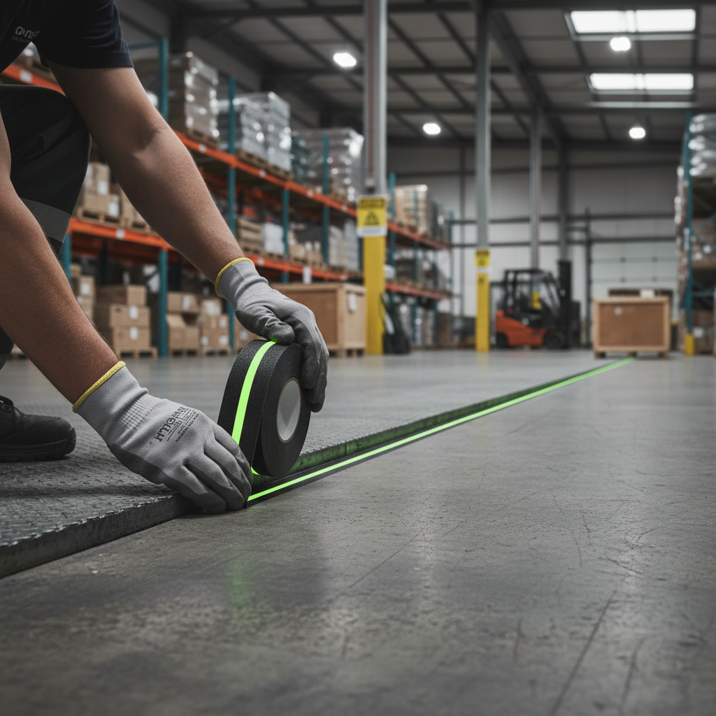 High-Performance Photoluminescent Anti-Slip Tape - 50 mm x 18.3 m with R13 Rating for Safety in Low-Light Conditions