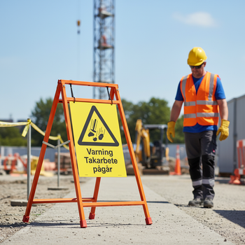 Premium Warning Sign for Roof Work - Durable Materials, Easy Installation, and High Visibility for Safety Precautions