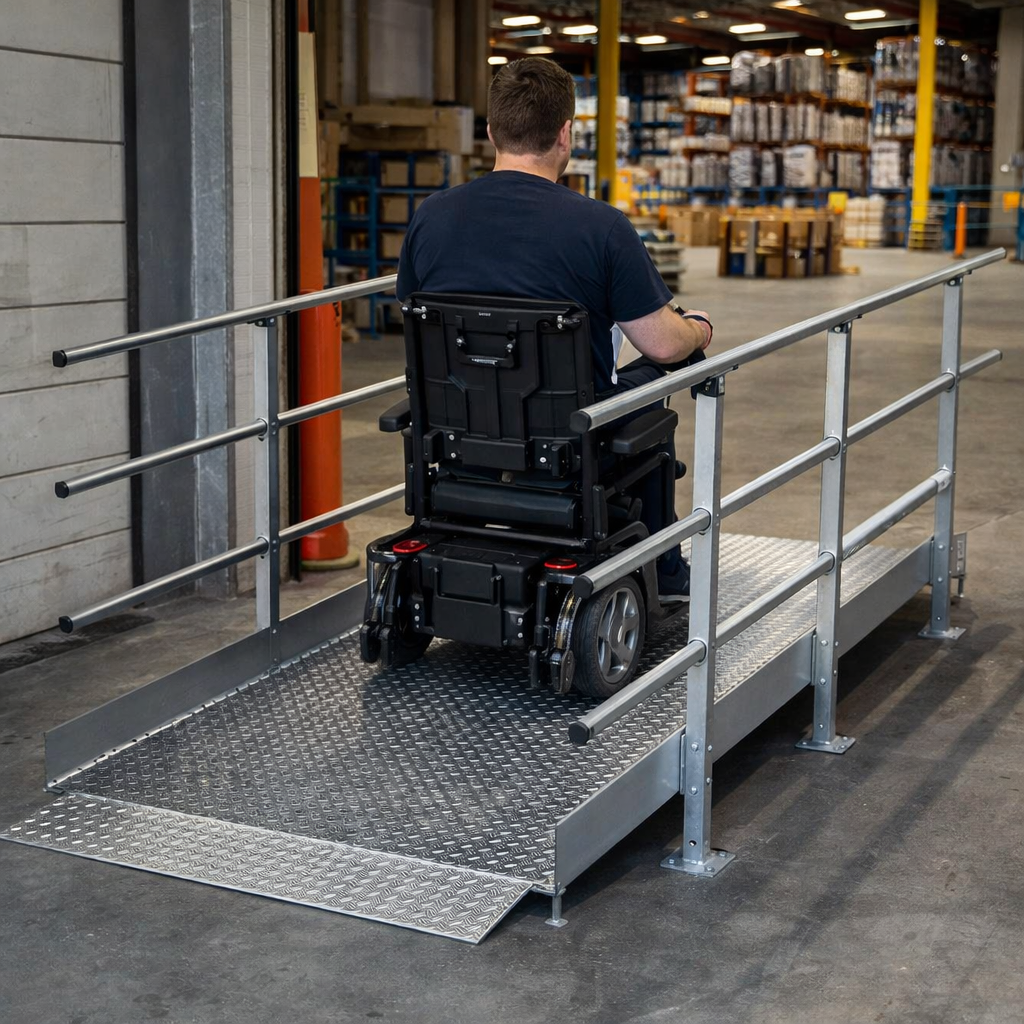 Modular Ramp Kit – 1100mm x 1900mm – Double Height Handrails – Mobility Access