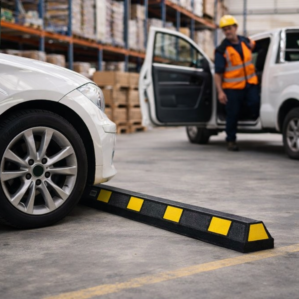 Rubber Wheel Stop – 1800mm Black/Yellow – High Visibility – Parking Safety
