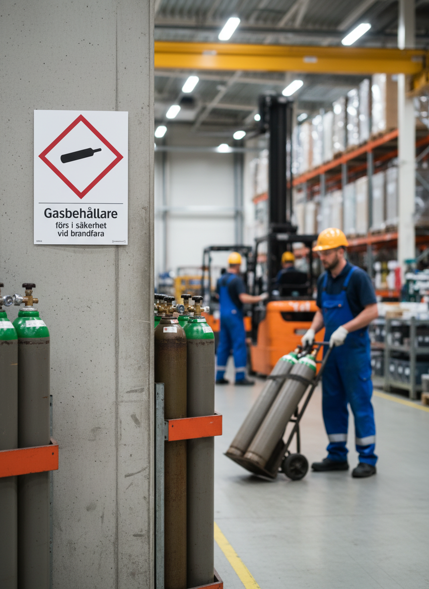 Premium Safety Warning Sign for Gas Cylinders - Durable Materials, Multiple Sizes, and Easy Installation Options
