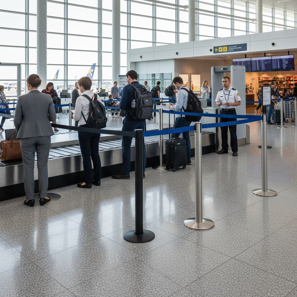 Premium Heavy Duty Permanent Stanchion with Aluminum Construction for Airports, Malls, and Stadiums - Customizable Design