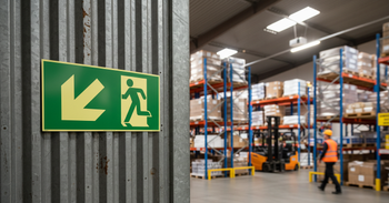 Premium Emergency Exit Sign - Left Direction with Photoluminescent Coating, Available in Multiple Sizes