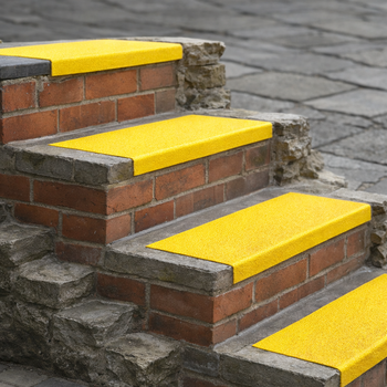 Anti-slip Stair Treads with Nosing - Stainless Steel - Indoor/Outdoor Use