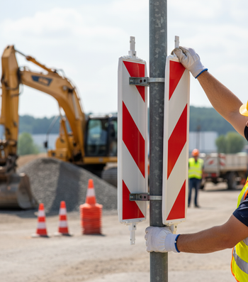 Premium Turn Traffic Panel with Reflective Surface and High Stability for Construction and Roadwork Safety