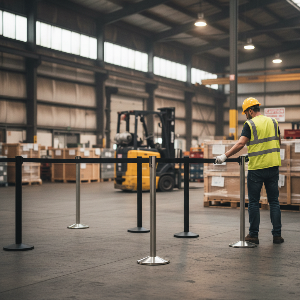 Premium Removable Belt Barrier with 3.4m or 4.9m Retractable Belt and Integrated Tension Mechanism