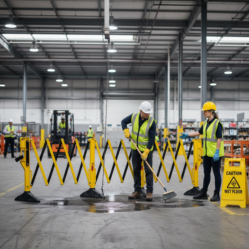 Premium Heavy Duty Expanding Barrier System - Portable Yellow/Black Design for Temporary Access... - side view | Barriers Co