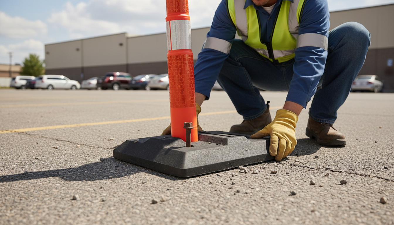Premium Rubber Base for Plastic Signs and Traffic Delineator Panels - Durable and Reliable Safety Solution