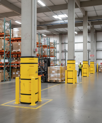 Premium Column Protector for Square, Round, or H-Columns - Tough, Highly Visible, Easy to Install, 1.1m Height, Ideal for Collision Prevention