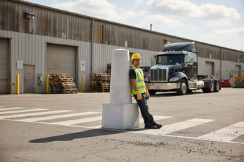 Premium Concrete Bollard for Enhanced Visibility and Safety with Impact Protection Features