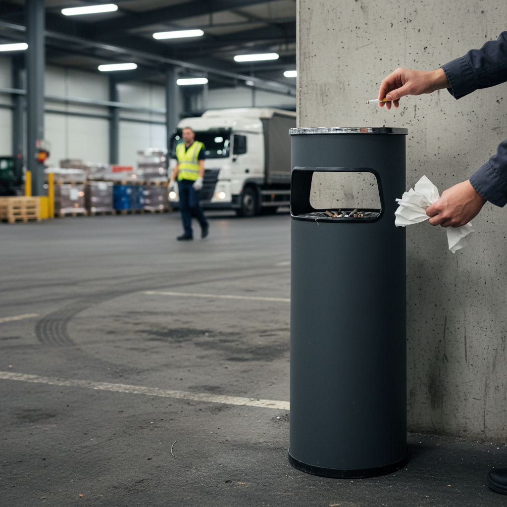 Heavy Duty Ashtray Litter Bin for Indoor and Outdoor Use with Fire-Resistant Design and Removable Ashtray... | Barriers Co