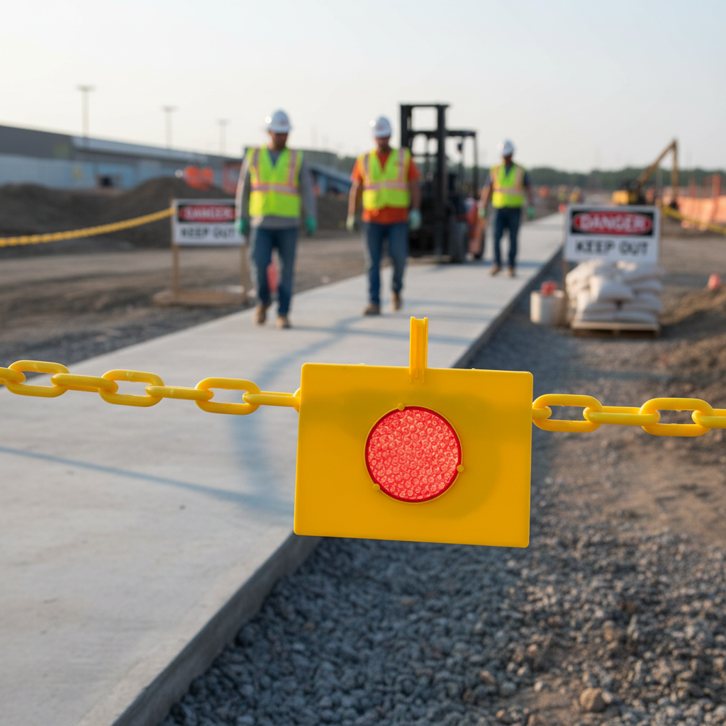 Premium Reflector for Barrier Chains - Durable Plastic Plate for Enhanced Visibility in Low-Light Conditions