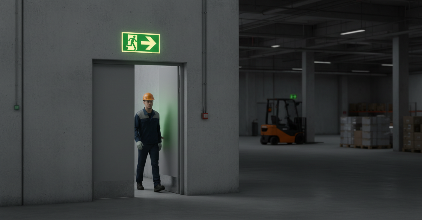 Premium Safety Sign - Emergency Exit Direction Right with High-Visibility Coating in Multiple Sizes