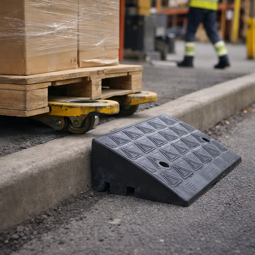 Rubber Kerb Ramp – 135mm Height – Heavy Duty – Outdoor Use