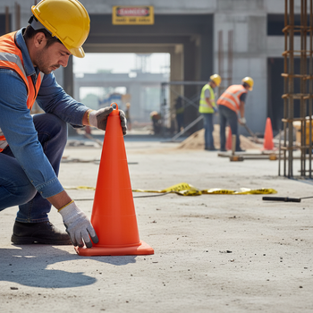 Premium Soft Warning Cone without Reflective Strip - Durable PVC Traffic Cone (32-50cm) for Safety and Visibility