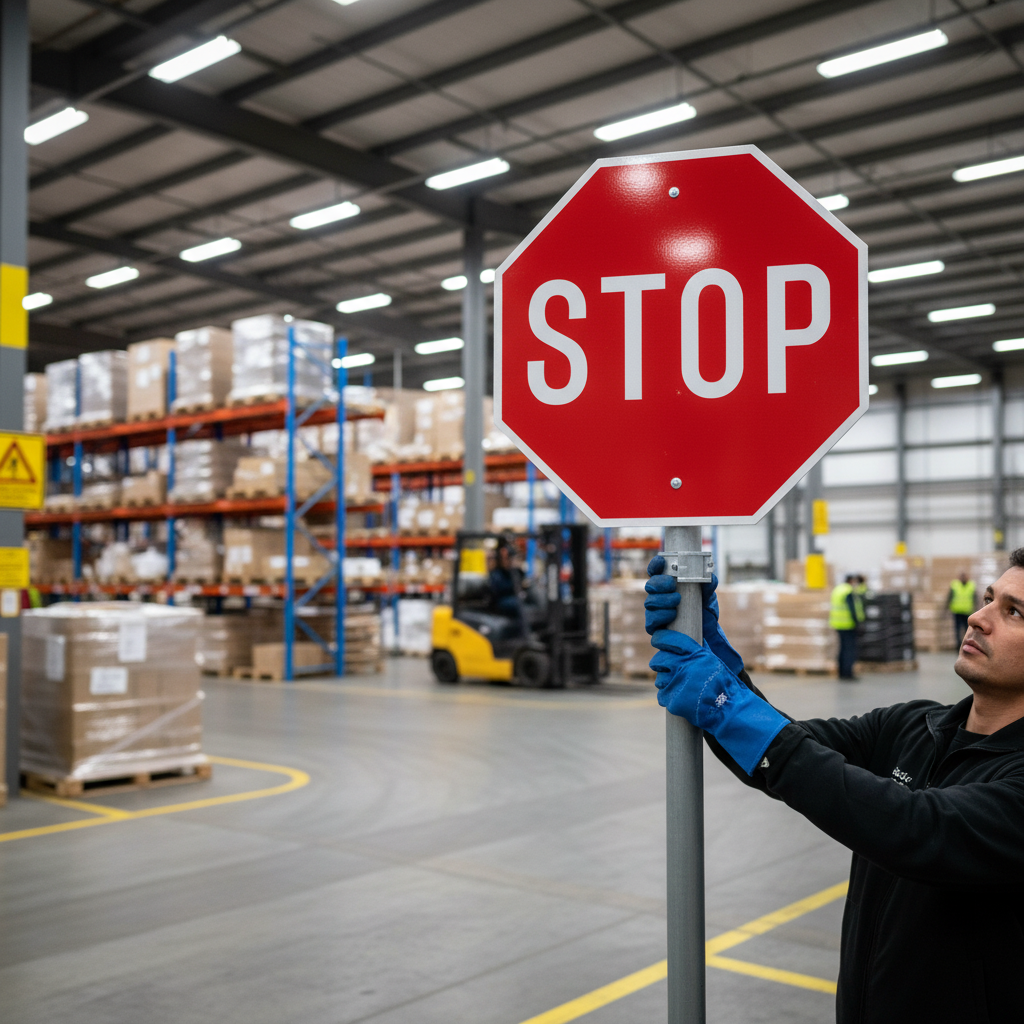 Premium STOP Traffic Sign - 60cm Diameter for Clear Roadway Instructions and Safety