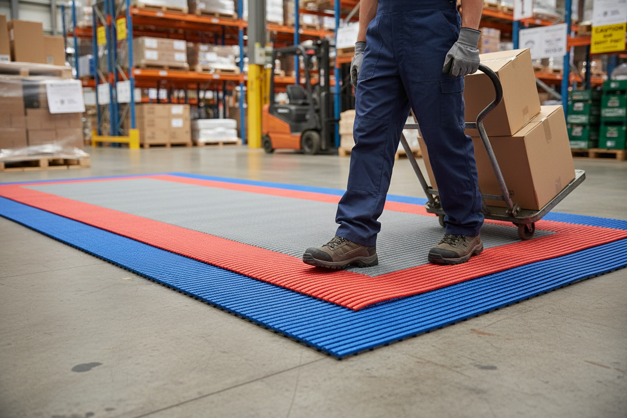 Premium Anti-Slip Mat for Wet Environments - 10m Roll with Antibacterial PVC and Open Structure for Effective Drainage