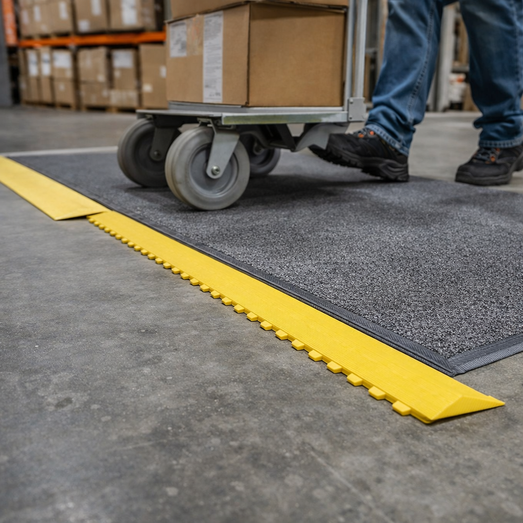 Rubber Interlocking Mat – 91cm Yellow – Anti-Slip & Fatigue Resistant – Indoor Use