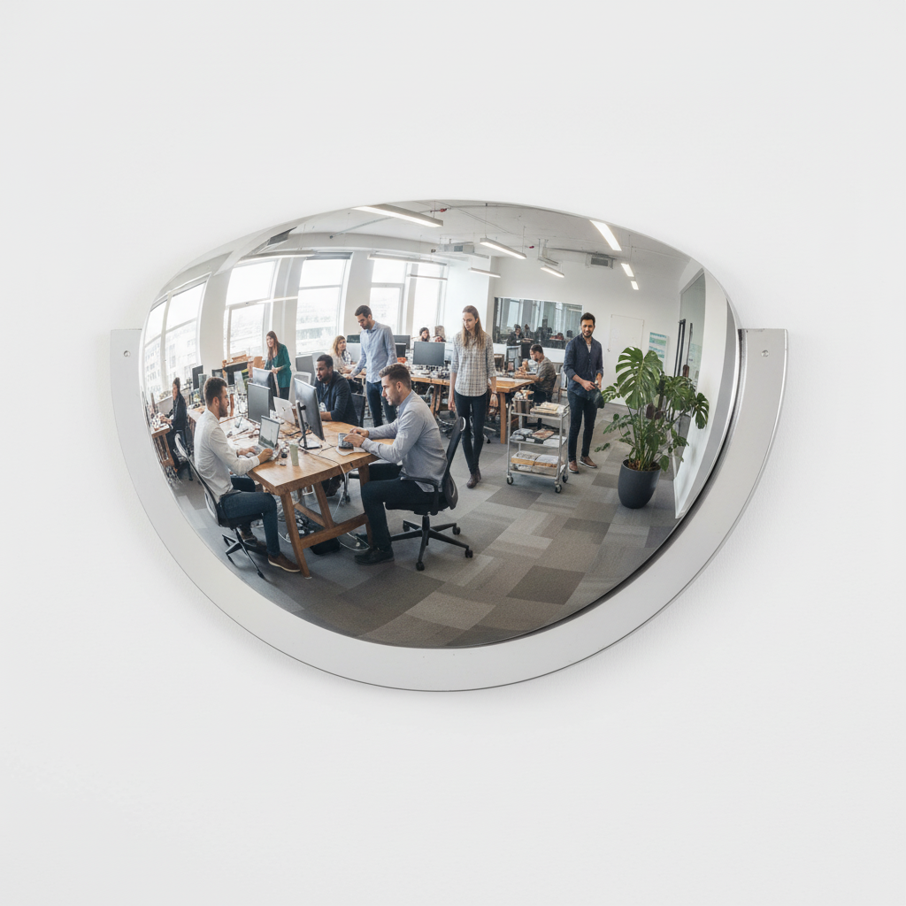 Professional 180mm Indoor Panoramic Observation Mirror - Shockproof Acrylic for Enhanced... - side view | Barriers Co